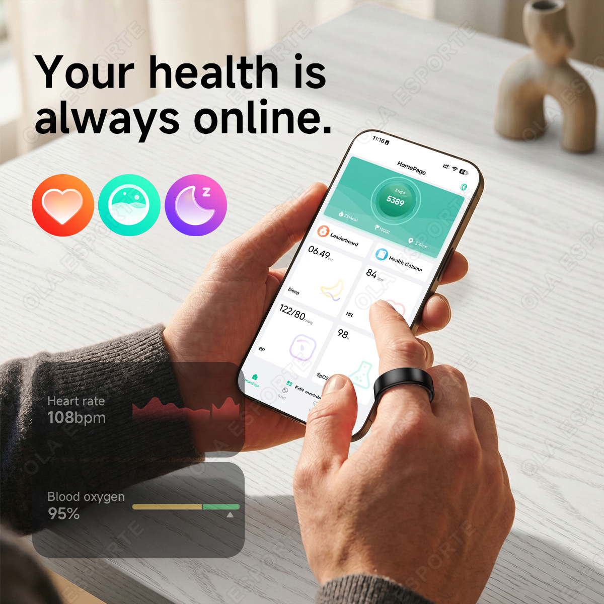 Outdoor Sports Smart Ring Hear - Blood Pressure Monitor recension och pris